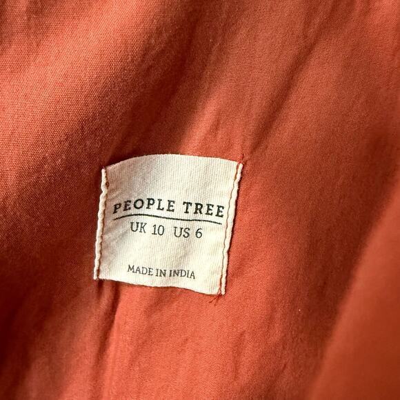 People Tree Women's Jessie Wide Leg Jumpsuit Overall Organic Cotton Red Brick 6 - Picture 3 of 8